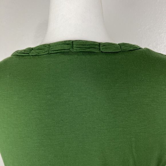 Classiques Entier Blouse Women Medium Green Brown Wood Chain Collar Casual Top - Picture 10 of 12